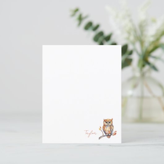 Gepersonaliseerde Uil Stationery (Staand voorkant)
