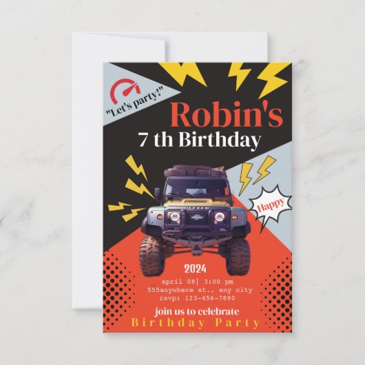 Gepersonaliseerde Uitnodiging van de Verjaardag, D (Voorkant)