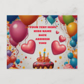 Gepersonaliseerde Uitnodiging Verjaardag Briefkaar (Voorkant)