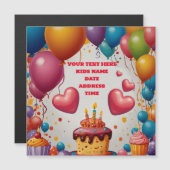 Gepersonaliseerde Uitnodiging Verjaardag Briefkaar Magnetische Uitnodiging (Voorkant / Achterkant)