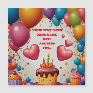 Gepersonaliseerde Uitnodiging Verjaardag Briefkaar Magnetische Uitnodiging