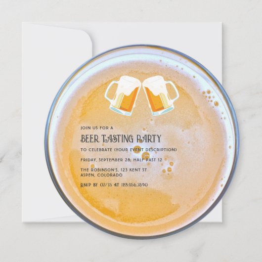 Gepersonaliseerde uitnodiging voor de partij Beer (Voorkant)