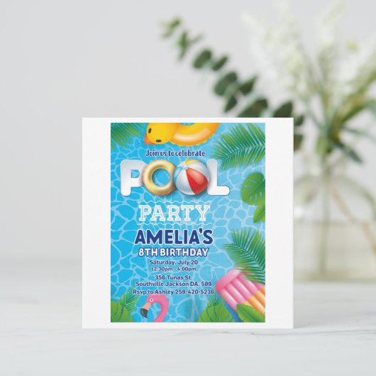 Gepersonaliseerde uitnodiging voor een verjaardags (Staand voorkant)