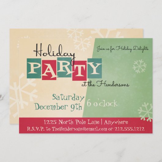 Gepersonaliseerde uitnodiging voor Retro Holiday P (Voorkant / Achterkant)