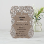 Gepersonaliseerde uitnodigingen voor 16e verjaarda (Staand voorkant)