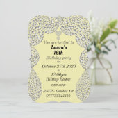 Gepersonaliseerde uitnodigingen voor 16e verjaarda (Staand voorkant)