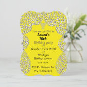 Gepersonaliseerde uitnodigingen voor 16e verjaarda (Staand voorkant)