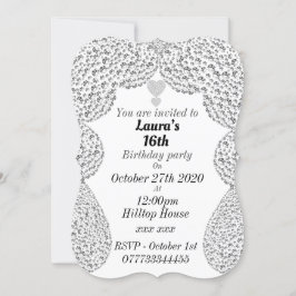 Gepersonaliseerde uitnodigingen voor 16e verjaarda