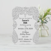 Gepersonaliseerde uitnodigingen voor 16e verjaarda (Staand voorkant)