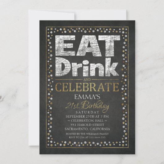 Gepersonaliseerde uitnodigingen voor 21e verjaarda (Voorkant)