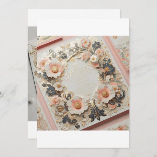 Gepersonaliseerde uitnodigingen voor bruiloften, v (Voorkant / Achterkant)