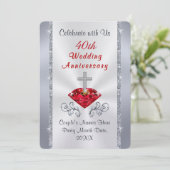 Gepersonaliseerde uitnodigingen voor de 40e verjaa (Staand voorkant)