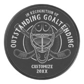 Gepersonaliseerde uitstaande doelman hockey puck (Voorkant)