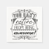 Gepersonaliseerde uittredingsofferte zwarte typogr servet (Voorkant)