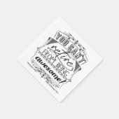 Gepersonaliseerde uittredingsofferte zwarte typogr servet (Hoek)