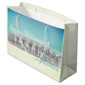 Gepersonaliseerde uittredingsstrandhut grote cadea groot cadeauzakje (Achterkant Gekanteld)