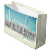 Gepersonaliseerde uittredingsstrandhut grote cadea groot cadeauzakje (Voorkant Gekanteld)