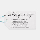 Gepersonaliseerde uitvaart Favor Tag Cadeaulabel (Achterkant Horizontaal)