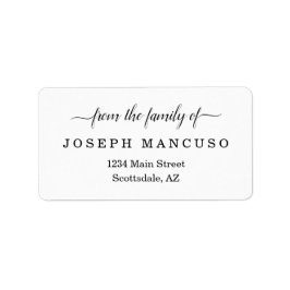 Gepersonaliseerde uitvaart retour adreslabels etiket