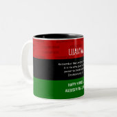 Gepersonaliseerde UJAMAA Kwanzaa Tweekleurige Koffiemok (Voorkant links)