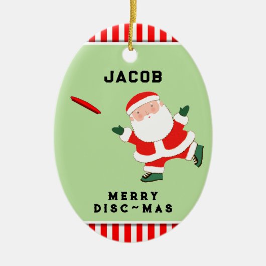 gepersonaliseerde ultieme frisbee collecteerbaar keramisch ornament (Voorkant)