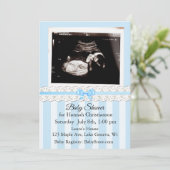 Gepersonaliseerde Ultrasound Baby Shower Uitnodigi Kaart (Staand voorkant)
