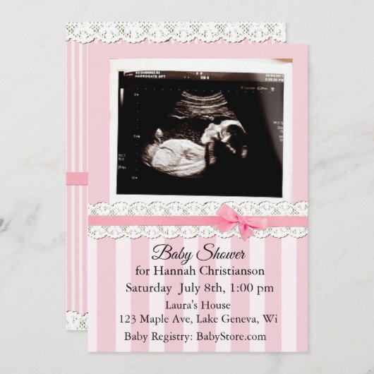 Gepersonaliseerde Ultrasound Baby Shower Uitnodigi Kaart (Voorkant / Achterkant)