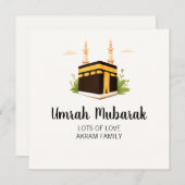 Gepersonaliseerde Umrah Hajj Mubarak Islamitische  Bedankkaart (Voorkant / Achterkant)
