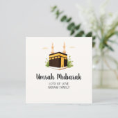 Gepersonaliseerde Umrah Hajj Mubarak Islamitische  Bedankkaart (Staand voorkant)