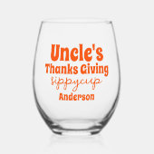 Gepersonaliseerde Uncle's Thanksgiving Sippy Cup Wijnglas Zonder Voet (Voorkant)
