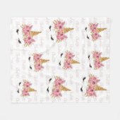 Gepersonaliseerde Unicorn die Naam herhalen Monogr Fleece Deken (Voorkant (Horizontaal))