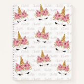 Gepersonaliseerde Unicorn die Naam herhalen Monogr Notitieboek (Voorkant)