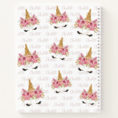 Gepersonaliseerde Unicorn die Naam herhalen Monogr Notitieboek (Achterkant)