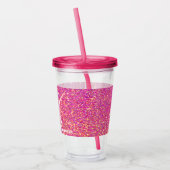 Gepersonaliseerde Unicorn Girly Pink Glitter Spark Acryl Drinkbeker (Links)