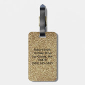Gepersonaliseerde Unicorn Gold Glitter Bagagelabel (Achterkant verticaal)
