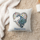 Gepersonaliseerde Unicorn Heart Cushion Kussen (Deken)