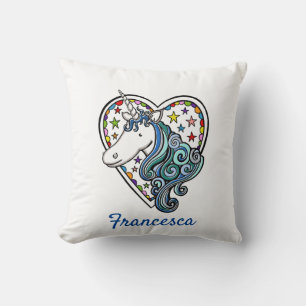 Gepersonaliseerde Unicorn Heart Cushion Kussen