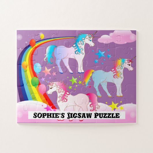 Gepersonaliseerde Unicorn Jigzaag Puzzle 100 stuks Legpuzzel (Horizontaal)
