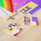 Gepersonaliseerde Unicorn Jigzaag Puzzle met regen Legpuzzel (Zijkant)