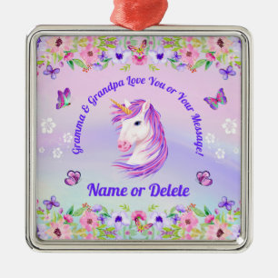 Gepersonaliseerde, Unicorn kerstboomversieringen Metalen Ornament