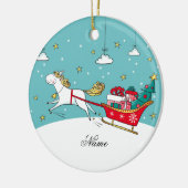 Gepersonaliseerde Unicorn-kerstversiering, Keramisch Ornament (Links)