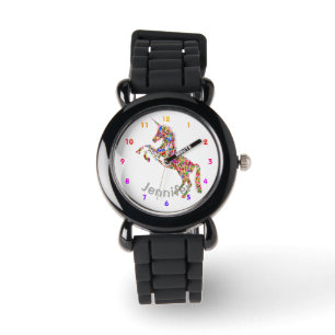 Gepersonaliseerde UNICORN Meisjes horloge ZILVER -