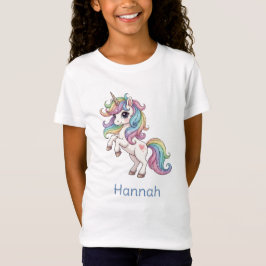 Gepersonaliseerde Unicorn Meisjes T-shirt
