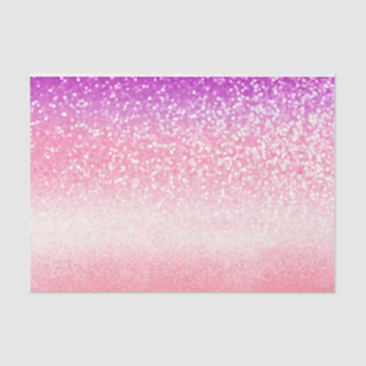Gepersonaliseerde Unicorn Ombre Glitter Weefselpap Tissuepapier (Voorkant)