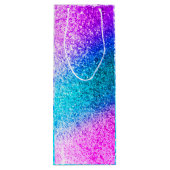 Gepersonaliseerde Unicorn Ombre Glitter Wine Gift Wijn Cadeautas (Achterkant)