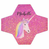 Gepersonaliseerde Unicorn Pink Glitter Sparkles Gi Voetbal (Enkel)