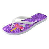 Gepersonaliseerde Unicorn Purp Glitter Flipflop Sa Teenslippers (Schuin)