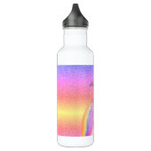 Gepersonaliseerde Unicorn Rainbow Glitter Kinderen Waterfles (Links)