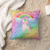 Gepersonaliseerde Unicorn Rainbow Hearts Kussen (Deken)