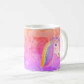 Gepersonaliseerde Unicorn-regenboog kleurig Koffiemok (Voorkant rechts)